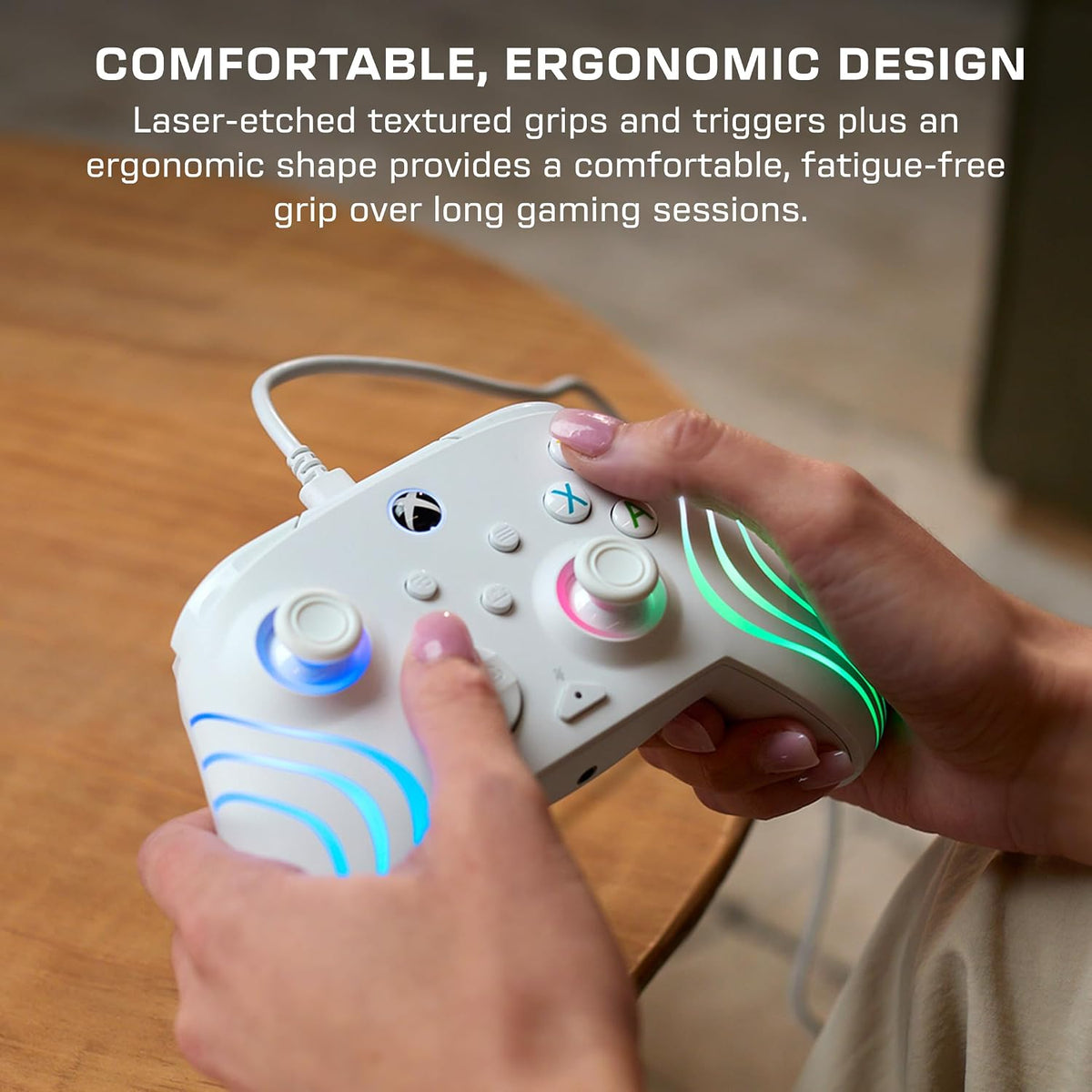 Turtle Beach Afterglow Wave Wired RGB Gaming Controller for Xbox & PC | Xbox Series X|S. Xbox One. Customizable RGB Lighting. 2 Mappable Buttons. Hall-Effect Hair Triggers. Audio Controls