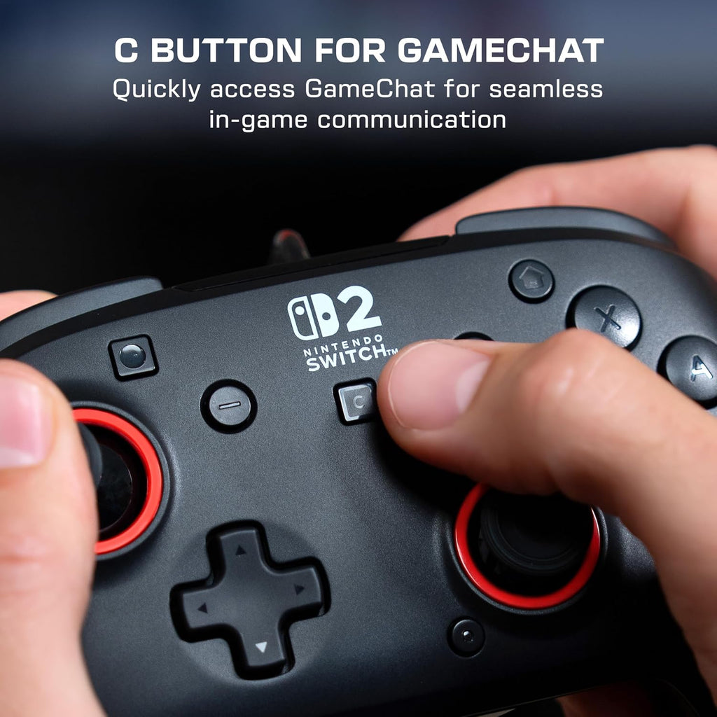 Turtle Beach Rematch Wired Gaming Controller. Nintendo Switch 2. Lite. OLED | Hall-Effect Thumbsticks. 2 Mappable Buttons. Audio Jack. C-Button for Game Chat. Licensed for Nintendo Switch 2