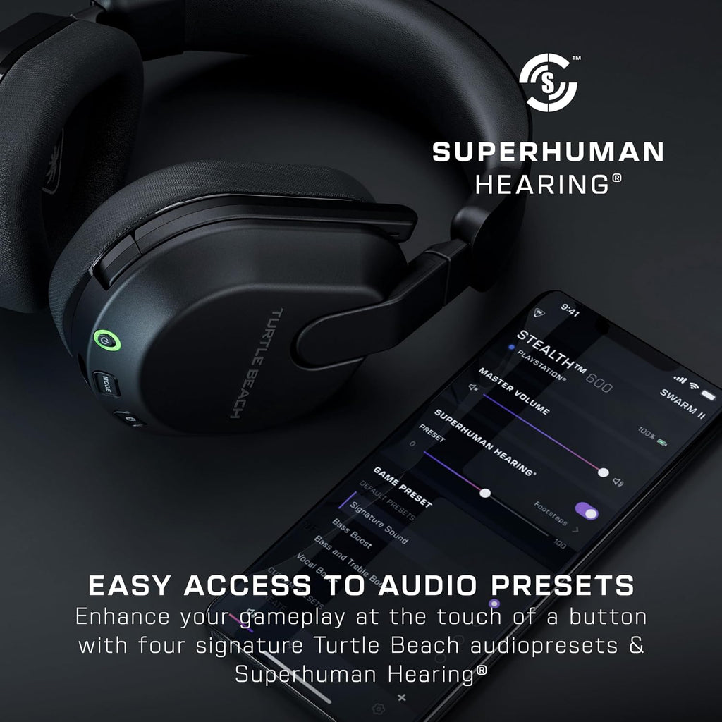 Turtle Beach Stealth 600 Wireless Gaming Headset for Xbox. PS5. PC. Mobile | Xbox Series X|S. Xbox One. PlayStation. PS4. Multiplatform. Bluetooth. 50mm Drivers. 80-Hr Battery. Flip-to-Mute Mic