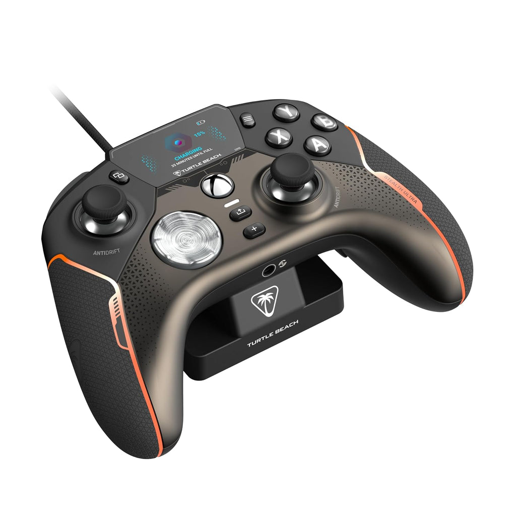 Turtle Beach Stealth Ultra Wireless RGB Gaming Controller. Xbox Series X|S | Also works with PC. Xbox One. Android. Bluetooth. Customizable Display Screen. Rapid Charging Dock. 30-Hr Battery