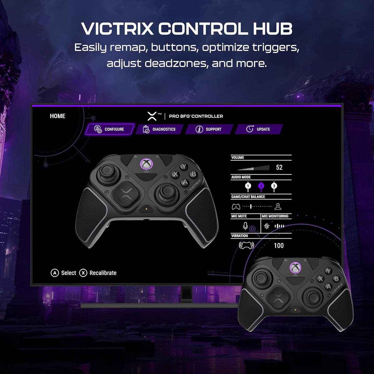 Turtle Beach Victrix Pro BFG Reloaded Wireless Gaming Controller for Xbox | Xbox Series X|S. Xbox One. PC. Modular. Fightpad Module. Hall-Effect Sticks. Triggers. 4 Remappable Buttons. Esports