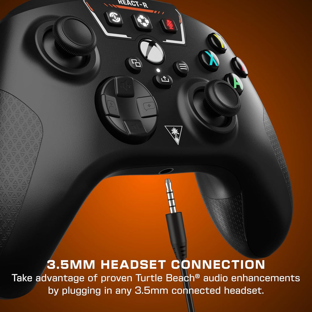 Turtle Beach REACT-R Controller Wired Game Controller – Xbox Series X. Xbox Series S. Xbox One & Windows – Audio Controls. Mappable Buttons. Textured Grips