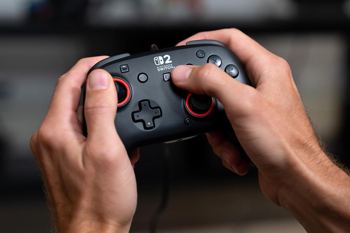 Turtle Beach Rematch Wired Gaming Controller. Nintendo Switch 2. Lite. OLED | Hall-Effect Thumbsticks. 2 Mappable Buttons. Audio Jack. C-Button for Game Chat. Licensed for Nintendo Switch 2