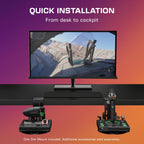 Turtle Beach VelocityOne Universal Sim Mount - Heavy-Duty Flight & Racing Simulator Mount with Steel Desk Clamp. Adjustable Positions. Sim Rig Compatible. Includes Mousepad
