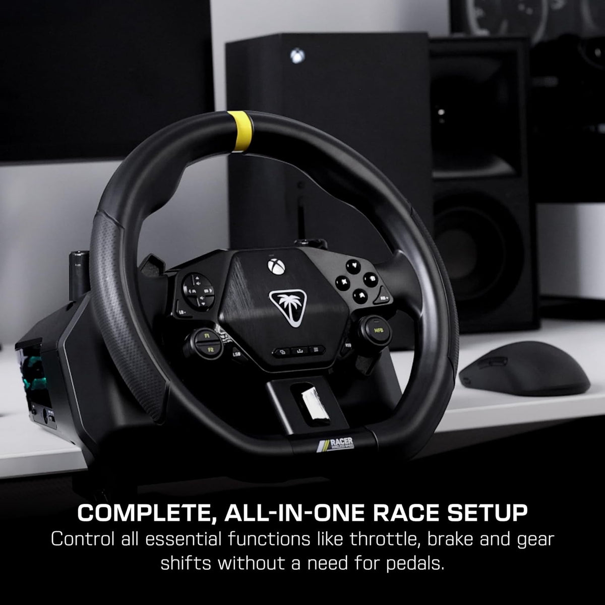 Turtle Beach Racer Wireless Racing Wheel System Officially Licensed for Xbox Series X|S & Xbox One and Windows PCs – Complete Design. Reliable Wireless Connection. up to 30Hr Battery