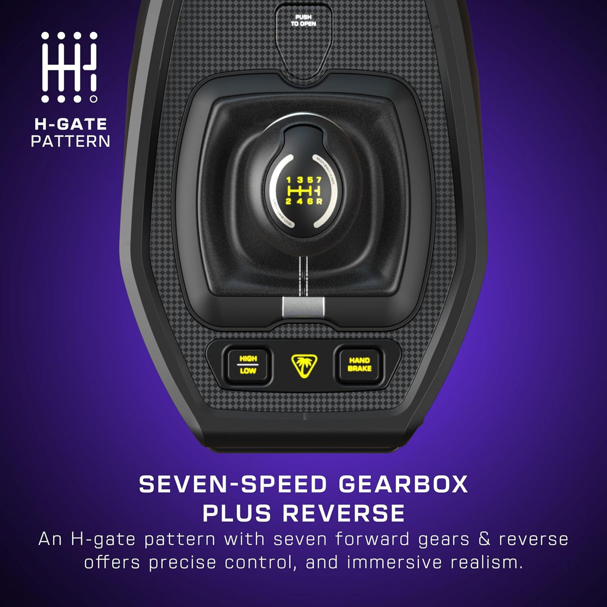 Turtle Beach VelocityOne Multi-Shift Sim Racing Shifter. Handbrake Xbox. PC | Xbox Series X|S. Xbox One. Windows PC. 7-Gear + R H-Gate & Sequential Shifter. Handbrake. Hall-Effect Magnetic Sensors