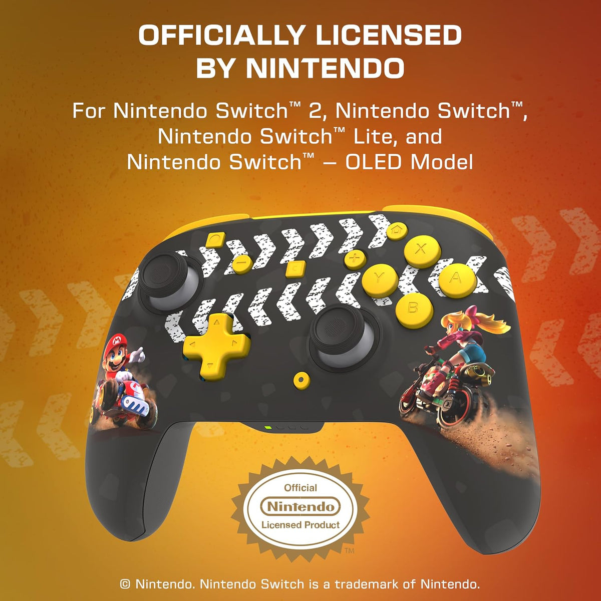 Turtle Beach Rematch Wireless Controller Mario Kart World Nintendo Switch 2 | Nintendo Switch OLED. TMR Thumbsticks. Rechargeable 40-Hr Battery. 2 Mappable Back Buttons. Motion Controls